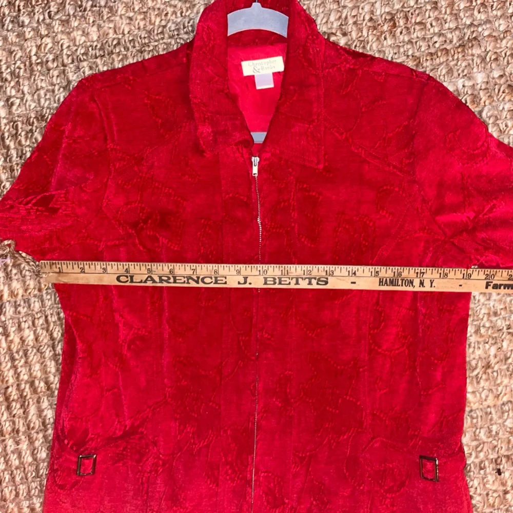 Christopher & Banks Bold Red Zipper Utility Jacket Large - Picture 4 of 4